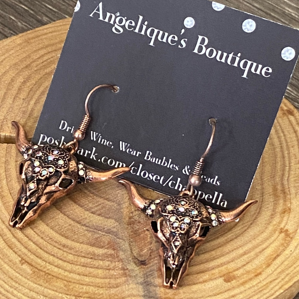 Western Steer Skull Earrings